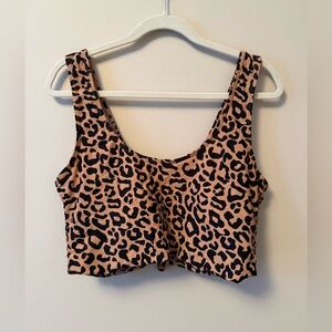 Leopard Print Bikini Crop Top